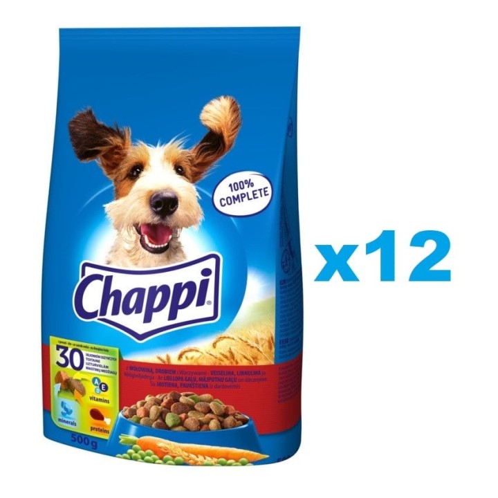 CHAPPI 12x500 g - Trockenfutter mit Rind, Geflügel und Gemüse