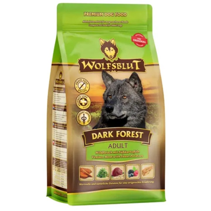 WOLFSBLUT Hundetrockenfutter Dark Forest Wildfleisch & Süßkartoffel - 500 g