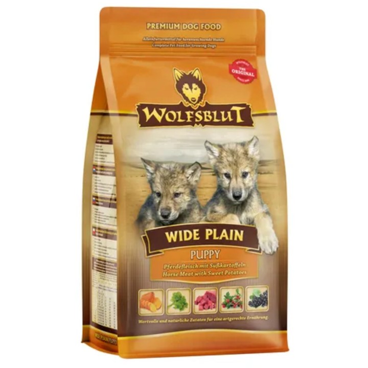 WOLFSBLUT Hundetrockenfutter Wide Plain Puppy Pferdefleisch & Süßkartoffel - 500 g