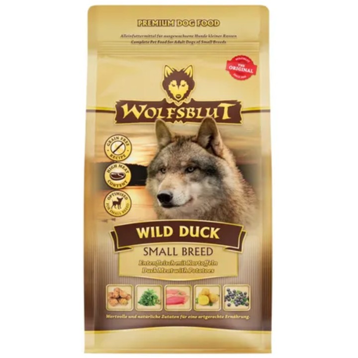 WOLFSBLUT Hundetrockenfutter Wild Duck Small Breed Ente & Kartoffel - 500 g