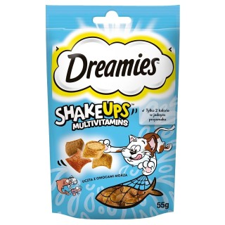 DREAMIES ShakeUps Multivitamins 55g Leckerbissen aus Meeresfrüchten für Katzen