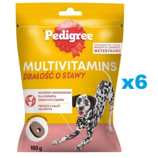PEDIGREE Multivitamins Gelenkpflege 6x180g: Ergänzungsfutter für ausgewachsene Hunde mit Huhn.
