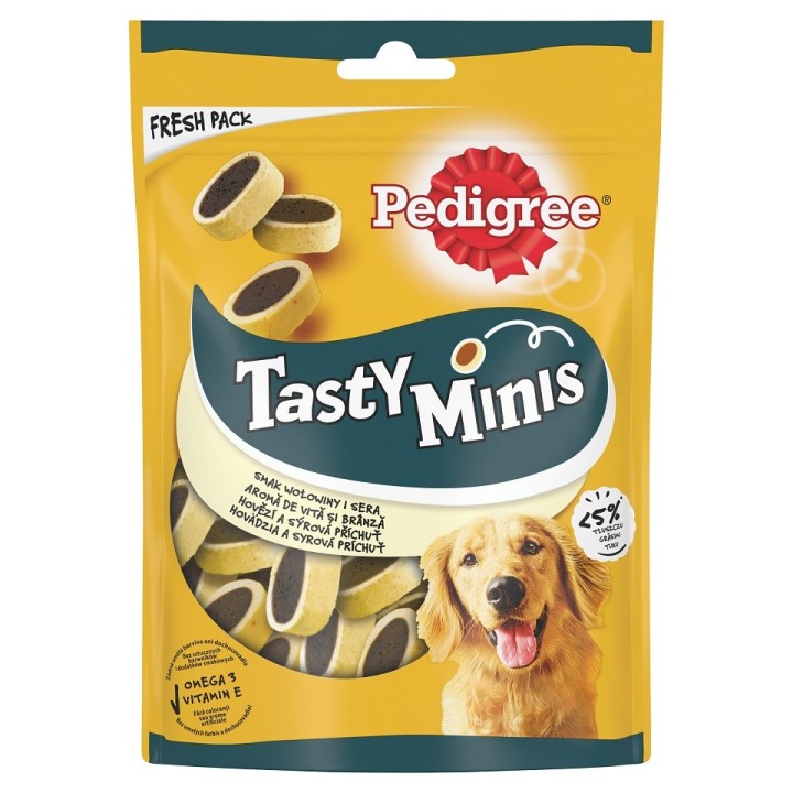 PEDIGREE Tasty Minis mit Käse und Rindfleischgeschmack 6 x 140 g