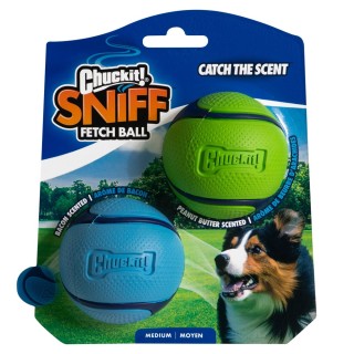 Chuckit! Sniff Fetch Ball Duo Pack - Größe M: 2 x ca. Ø 6,5 cm