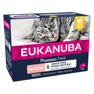 Sparpaket Eukanuba Senior Getreidefrei 24 x 85 g - Huhn