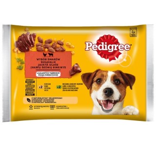 PEDIGREE Adult Mix in Gelee 4x100g: Nassfutter für adulte Hunde mit Huhn und einer Mischung aus Lammfleisch und Leber