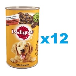 PEDIGREE Adult Dose 12 x 1200g Nassvollnahrung für adulte Hunde, mit Huhn und Karotten in Gelee