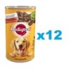 PEDIGREE Adult Dose 12 x 1200g Nassvollnahrung für adulte Hunde, mit Huhn und Karotten in Gelee
