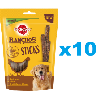 PEDIGREE Ranchos Sticks 10 x 60 g Hühnerleber Hundeleckerlis