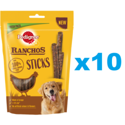 PEDIGREE Ranchos Sticks 10 x 60 g Hühnerleber Hundeleckerlis
