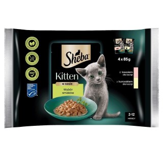 SHEBA Kitten 5x4x85g Nassfutter mit Lachs und Huhn für Kätzchen