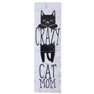 TIAKI Dekoschild "Crazy Cat Mom" zum Aufhängen - 1 Stück