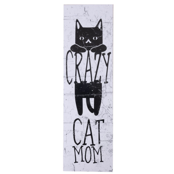 TIAKI Dekoschild "Crazy Cat Mom" zum Aufhängen - 1 Stück