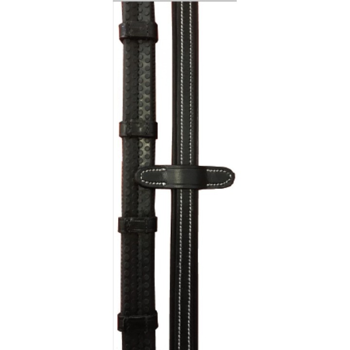 Pferdezügel aus Gummi mit Lederstoppern Cavaletti