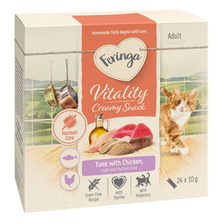 Sparpaket Feringa Vitality Creamy Snacks - Thunfisch mit Huhn (48 x 10 g)
