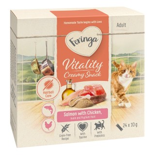 Sparpaket Feringa Vitality Creamy Snacks - Lachs mit Huhn (48 x 10 g)