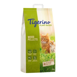 Tigerino Plant-Based Holz-Pellets Katzenstreu - Natürlicher Holzduft, parfümfrei - 30 l (8 kg)