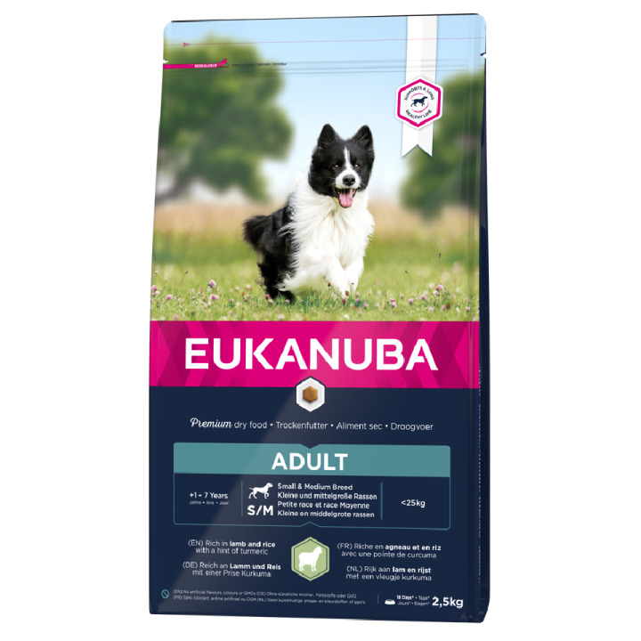 EUKANUBA Adult Small &amp, Medium Breeds Lamb &amp, Rice 2.5 kg