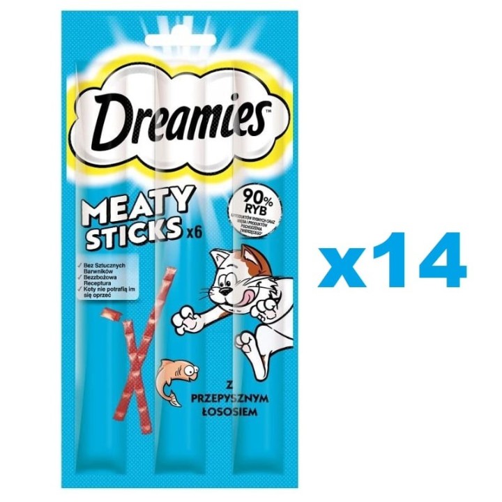 DREAMIES Meaty Sticks mit Lachs für adulte Katzen 14x30 g