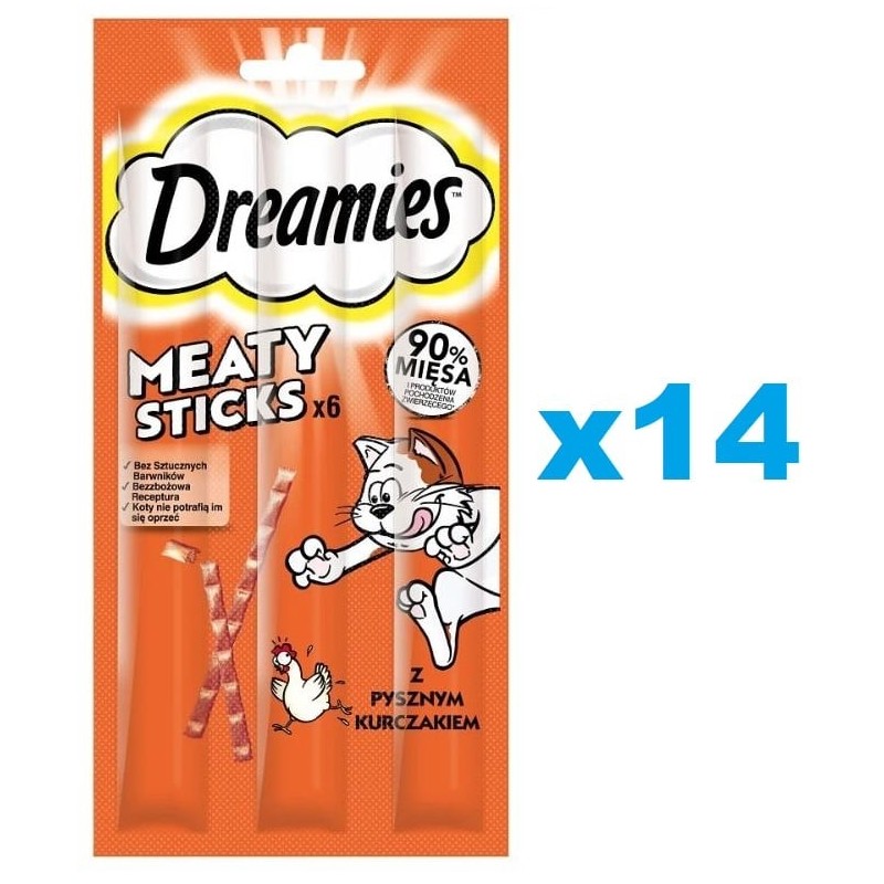 DREAMIES Meaty Sticks mit Huhn für adulte Katzen 14x30 g
