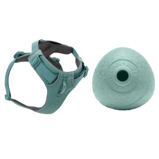 Ruffwear Hundegeschirr + Ø 8,9 cm Spielzeug Huckama gratis! - Front Range in River Rock Grün (L/XL)