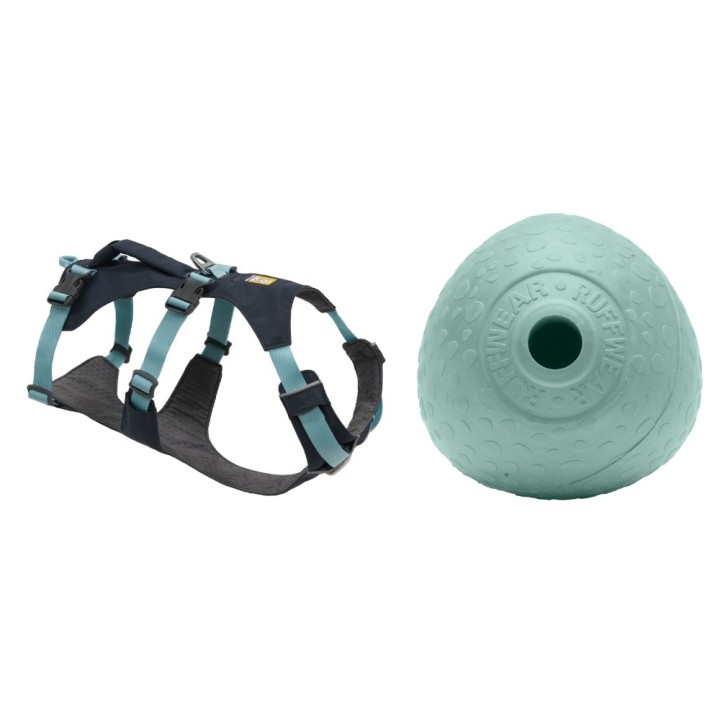 Ruffwear Hundegeschirr + Ø 8,9 cm Spielzeug Huckama gratis! - Flagline in Basalt Grey (L/XL)