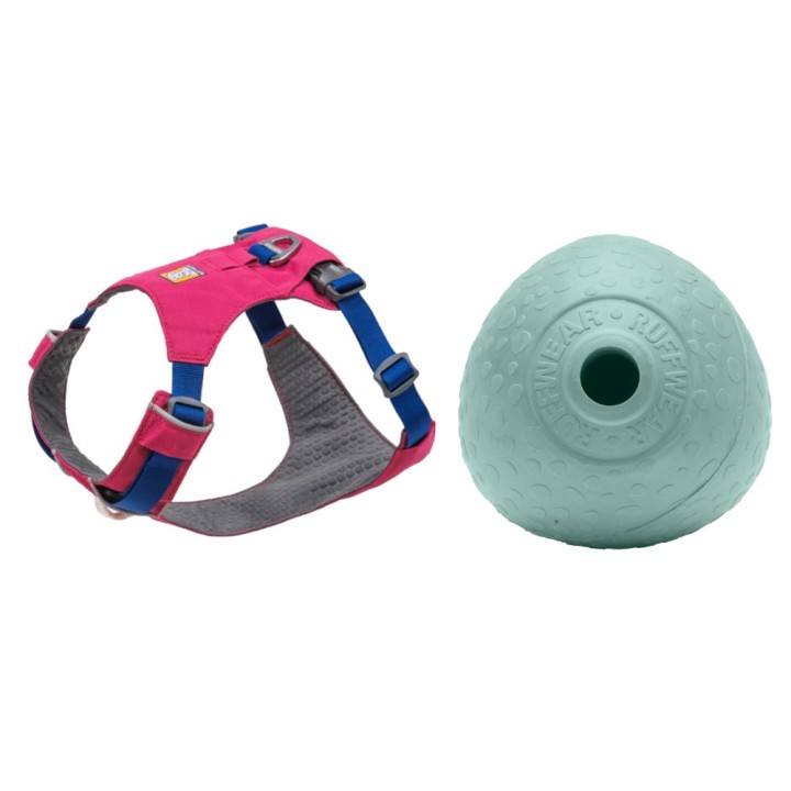 Ruffwear Hundegeschirr + Ø 8,9 cm Spielzeug Huckama gratis! - Hi & Light in Alpen Glow Pink (M)