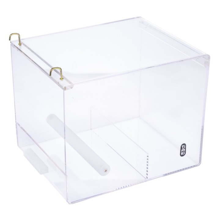 TIAKI No-Mess Vogelfutternapf aus Acryl - Größe L: L 20 x B 25 x H 20 cm