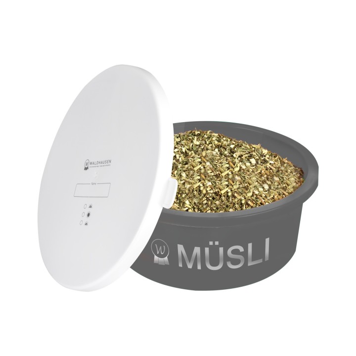 Pferdefutterkrippe für Müsli mit Deckel Waldhausen