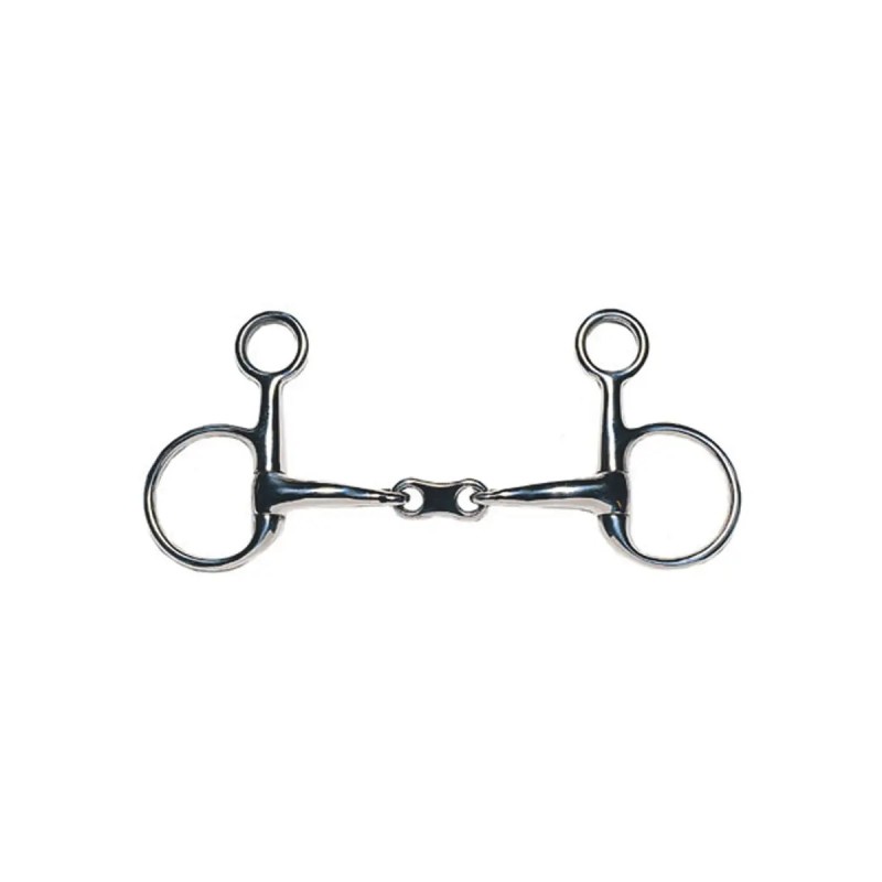 Doppelgebrochenes Gebiss für Pferde mit freiem Ring aus Edelstahl JP Korsteel
