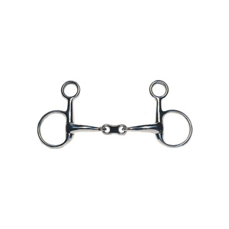 Doppelgebrochenes Gebiss für Pferde mit freiem Ring aus Edelstahl JP Korsteel