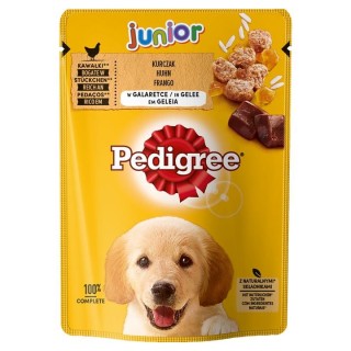 PEDIGREE Junior Beutel 100g: Nassfutter für Welpen mit Hühnerfleischstücken in Gelee