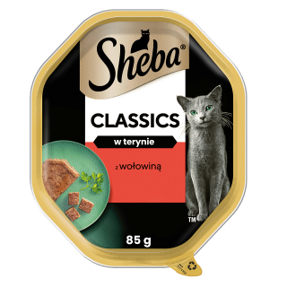 SHEBA Classics 85 g: Nassfutter für adulte Katzen mit Rind in Terrine