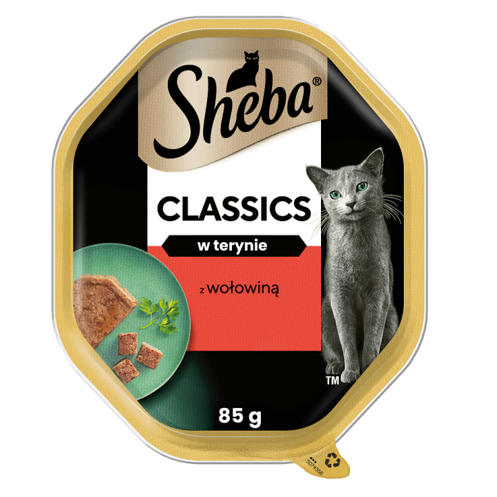 SHEBA Classics 85 g: Nassfutter für adulte Katzen mit Rind in Terrine
