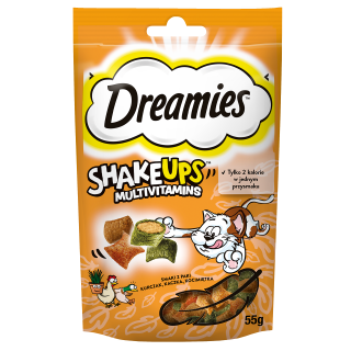 DREAMIES ShakeUps Multivitamins 55g Leckerli mit Huhn, Ente und Katzenminze für Katzen