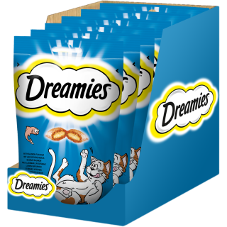 DREAMIES 6x60 g mit schmackhaftem Lachs für Katzen