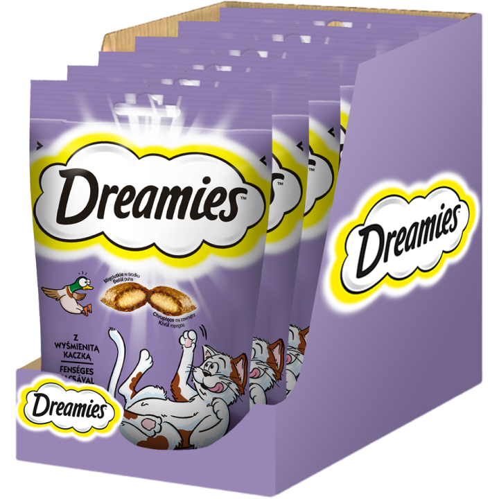 DREAMIES 6x60 g : Leckerlis mit köstlicher Ente für Ihre Katze
