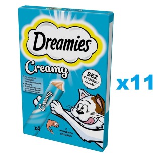 DREAMIES Creamy: Zusatzfutter mit leckerem Lachs für Katzen 44x10 g