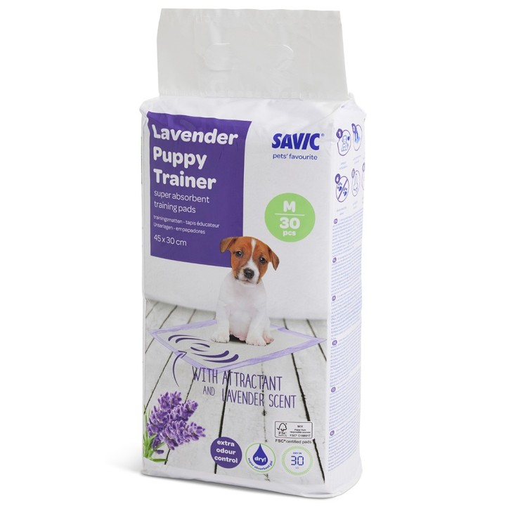 Savic Puppy Trainer Pads mit Lavendelduft - Medium: L 45 x B 30 cm, 30 Stück