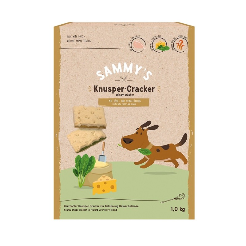 BOSCH SAMMY’S Hunde-Cracker-Leckerli 1 kg Käse und Spinat