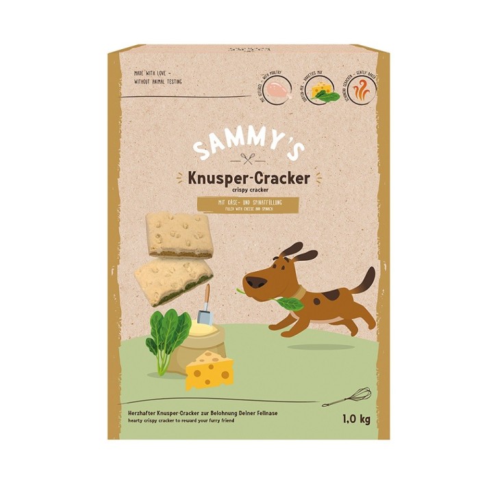 BOSCH SAMMY’S Hunde-Cracker-Leckerli 1 kg Käse und Spinat