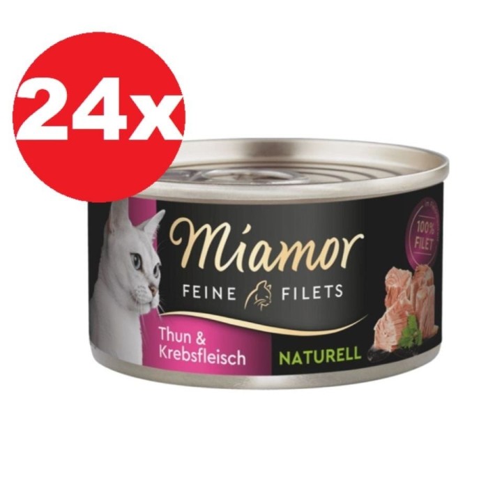 MIAMOR Feine Filets Naturell Tuna&amp,Crab 24x80g