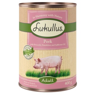Lukullus Naturkost Adult Getreidefrei 6 x 400 g - Schwein