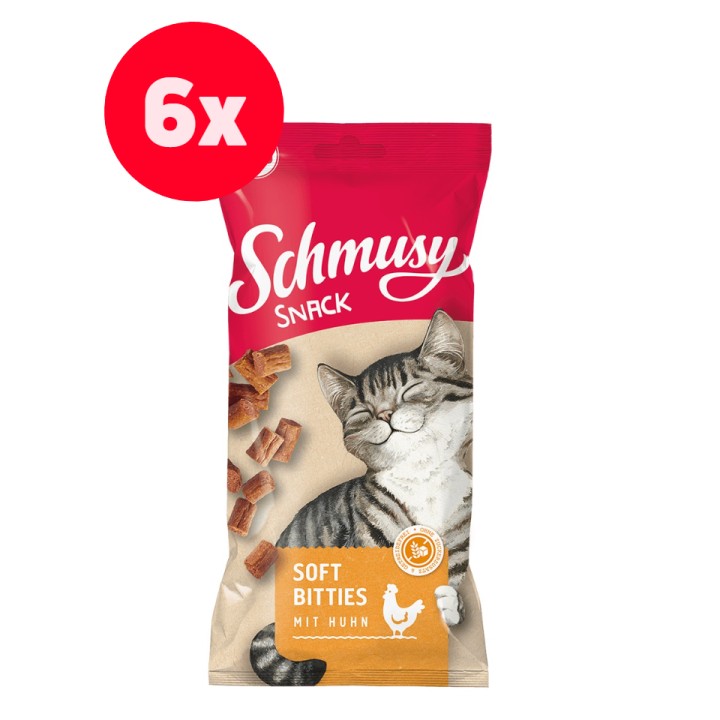 SCHMUSY SNACK Soft Bities weiche Hühnerbisse 6 x 60 g
