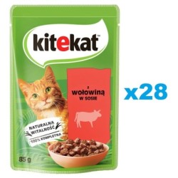 KITEKAT 28x85 g: Rind in Soße für adulte Katzen