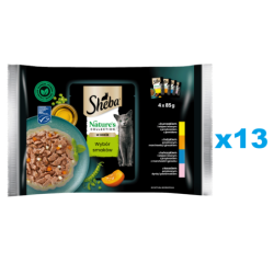 SHEBA Nature’s Collection 52x85 g: Nassfutter mit Huhn, Truthahn, Thunfisch, Lachs in Soße für adulte Katzen