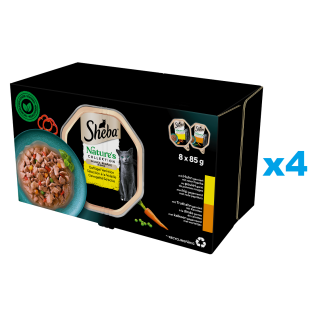 SHEBA Nature’s Collection 32x85 g Nassfutter mit Huhn und Truthahn in Soße für adulte Katzen
