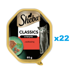 SHEBA Classics 22x85 g Nassfutter für adulte Katzen mit Rind in Terrine