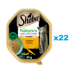 SHEBA Nature’s Collection 22x85 g Nassfutter mit Truthahn und Karotte in Soße für adulte Katzen