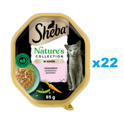 SHEBA Nature’s Collection 22x85 g Nassfutter mit Lachs und Erbsen in Soße für adulte Katzen
